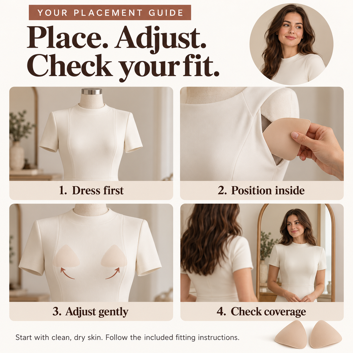 ✨ Invisible Lift & Shape Inserts Reusable Inserts with Double-Sided Hold 💎
