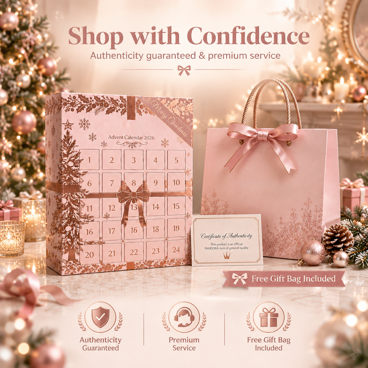 🎄 2026 Christmas Jewelry Advent Calendar for Women – 💖 24 Days of Surprise Charms, Bracelet & Necklace Gift Set ✨